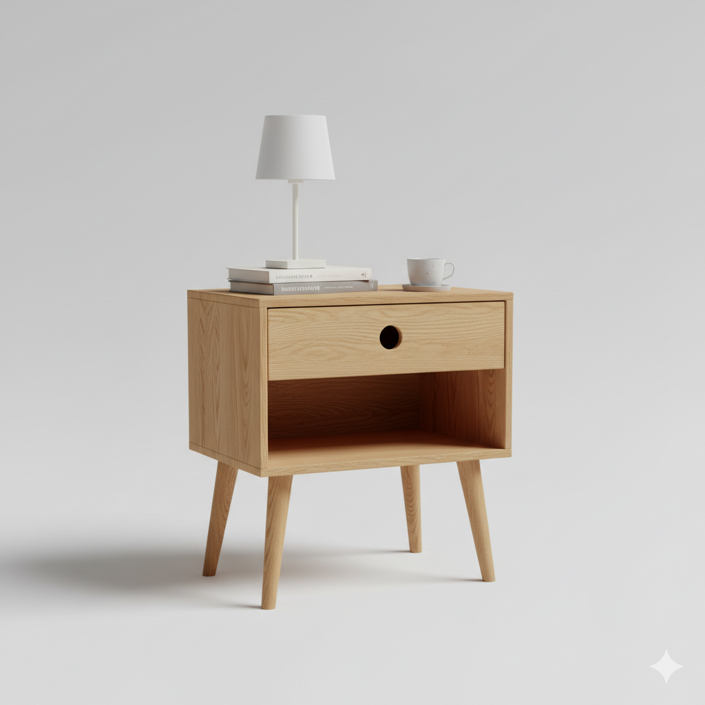 Scandinavian Style Nightstand / Bedside Table