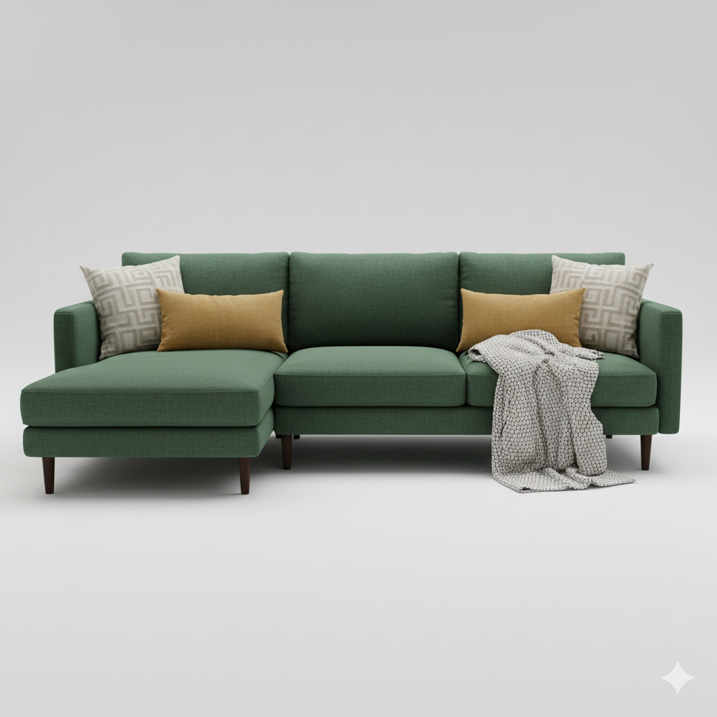 The green sectional sofa from the last set