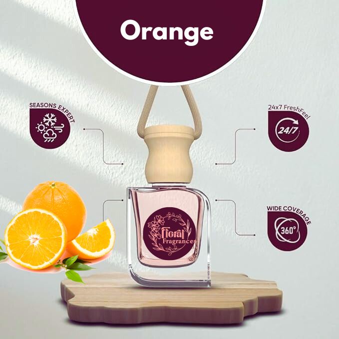 Orange - Car Hanging Air Freshener-10 ML