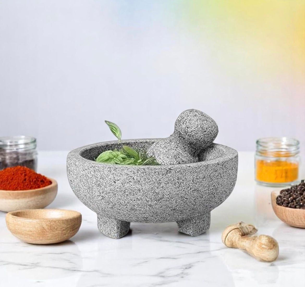 Traditional Stone Mortar and Pestle (Kuzhi Ural)