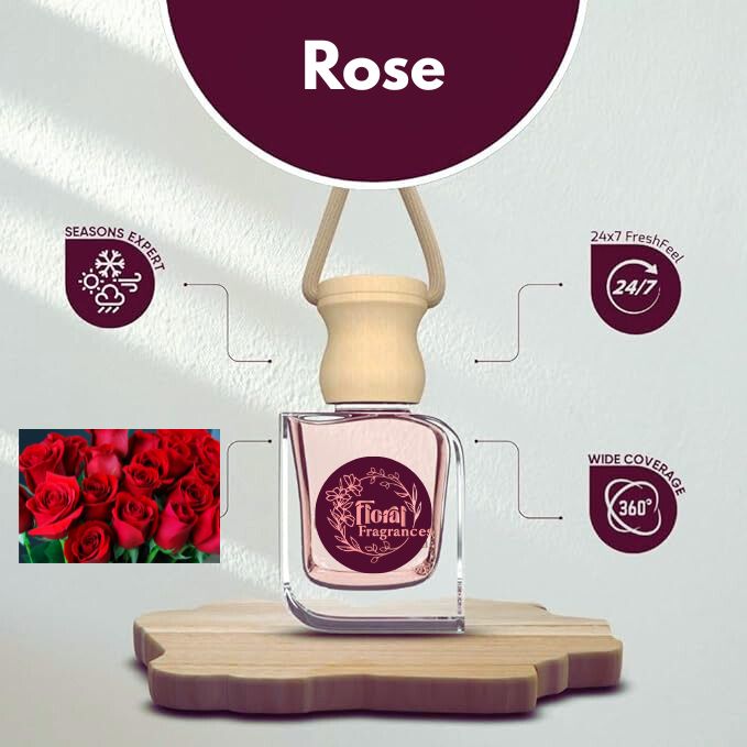 Rose - Car Hanging Air Freshener- 10 ML