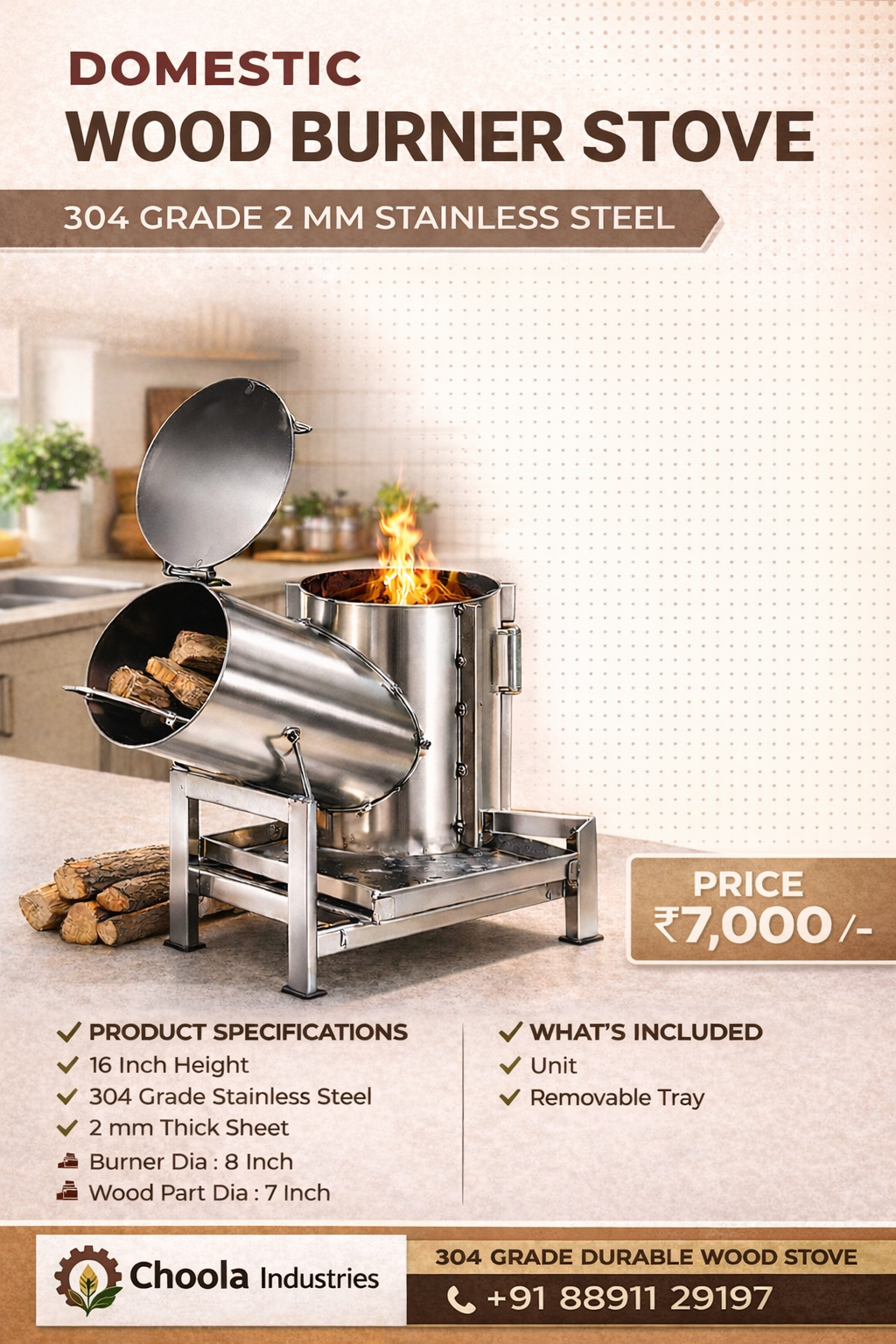 Domestic Wood Burner Stove