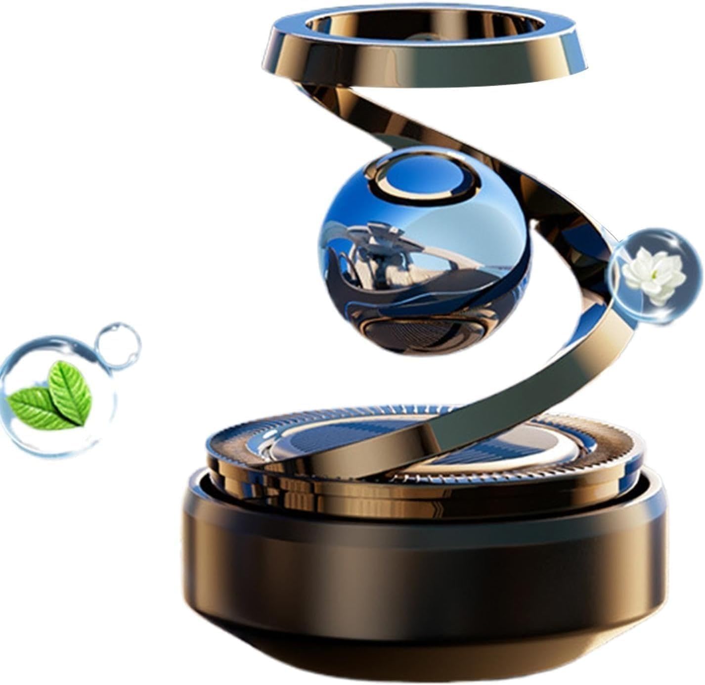 Solar Rotating Car Air Freshener – Refillable Dashboard Aroma Diffuser