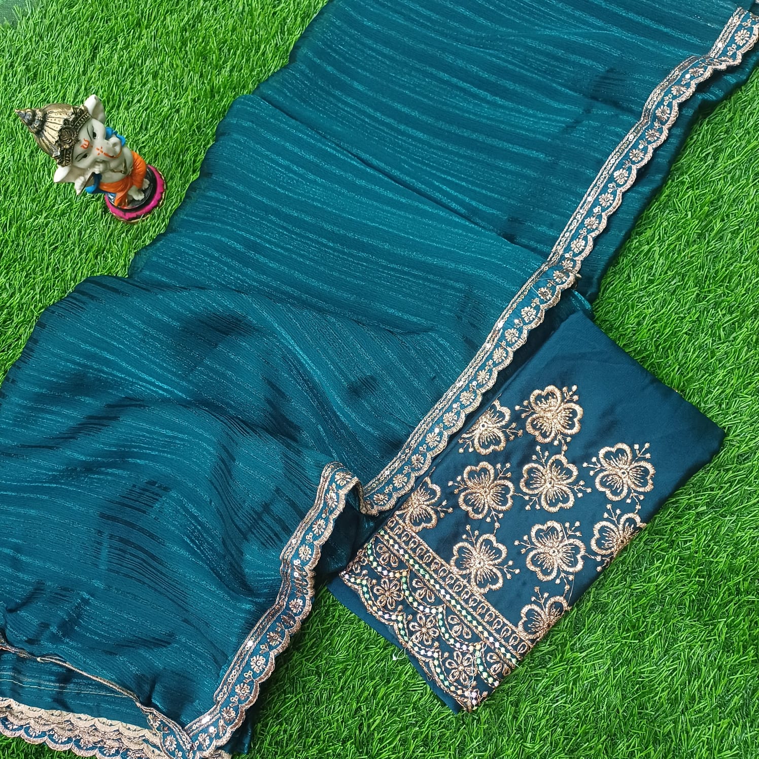 Space silk peacock blue