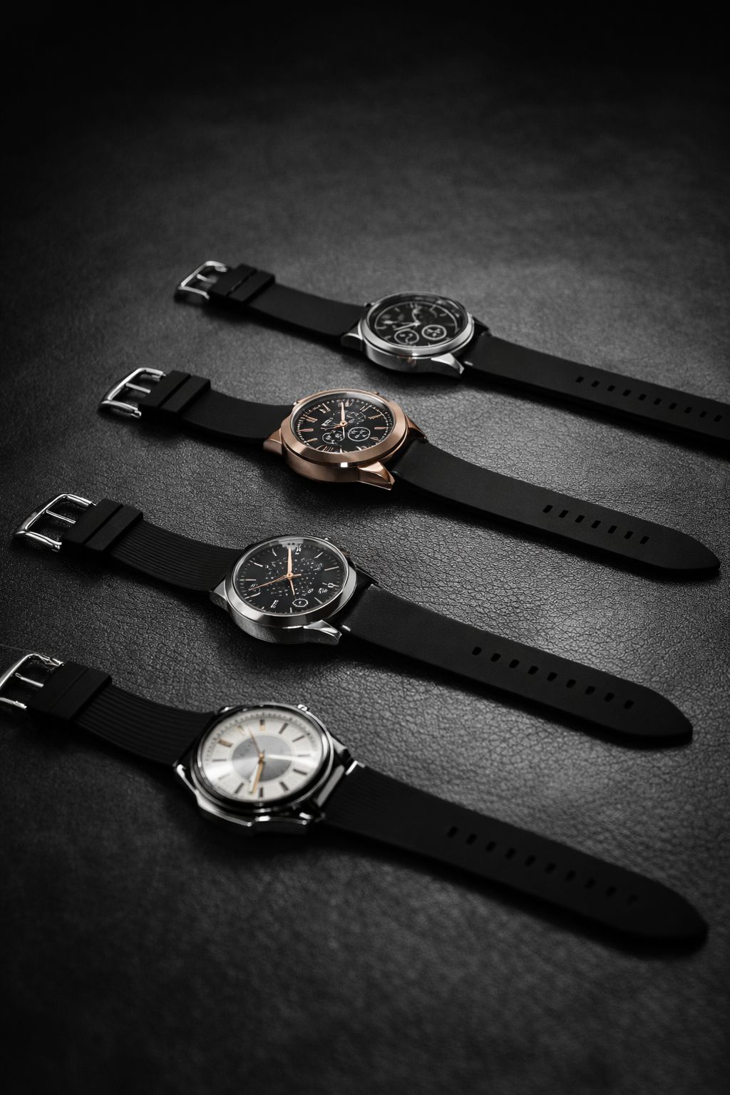 RISOT Classic Chronograph Collection - Black Dial Series (Assorted Cases: Silver, Rose Gold, Black)