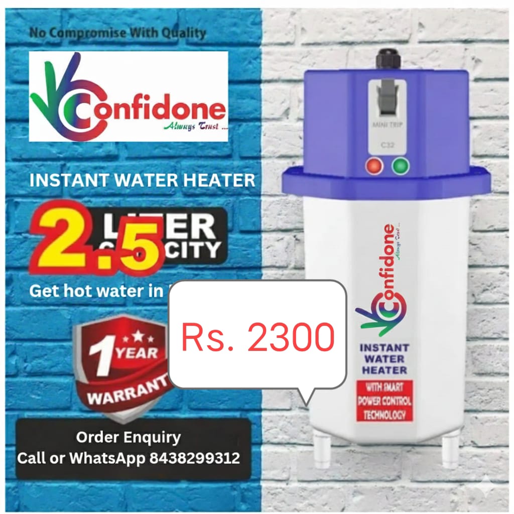 Confidone 2.5 L MCB fitted Instant Water heater