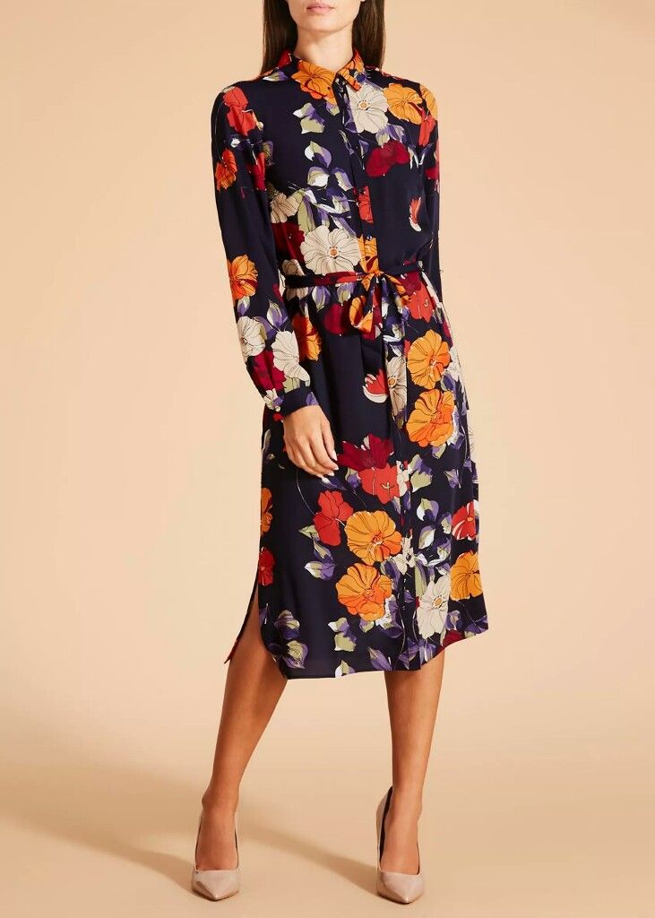 Floral Belted Shirt Dress