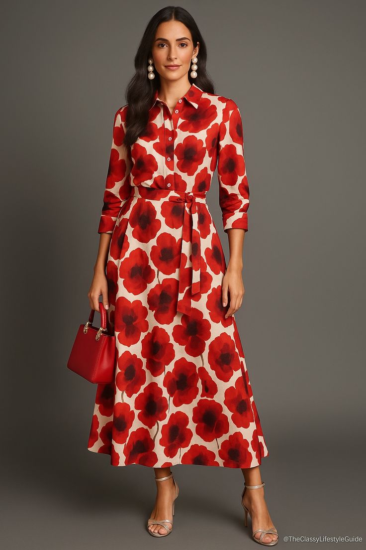 Poppy Blossom- Shirt Dress