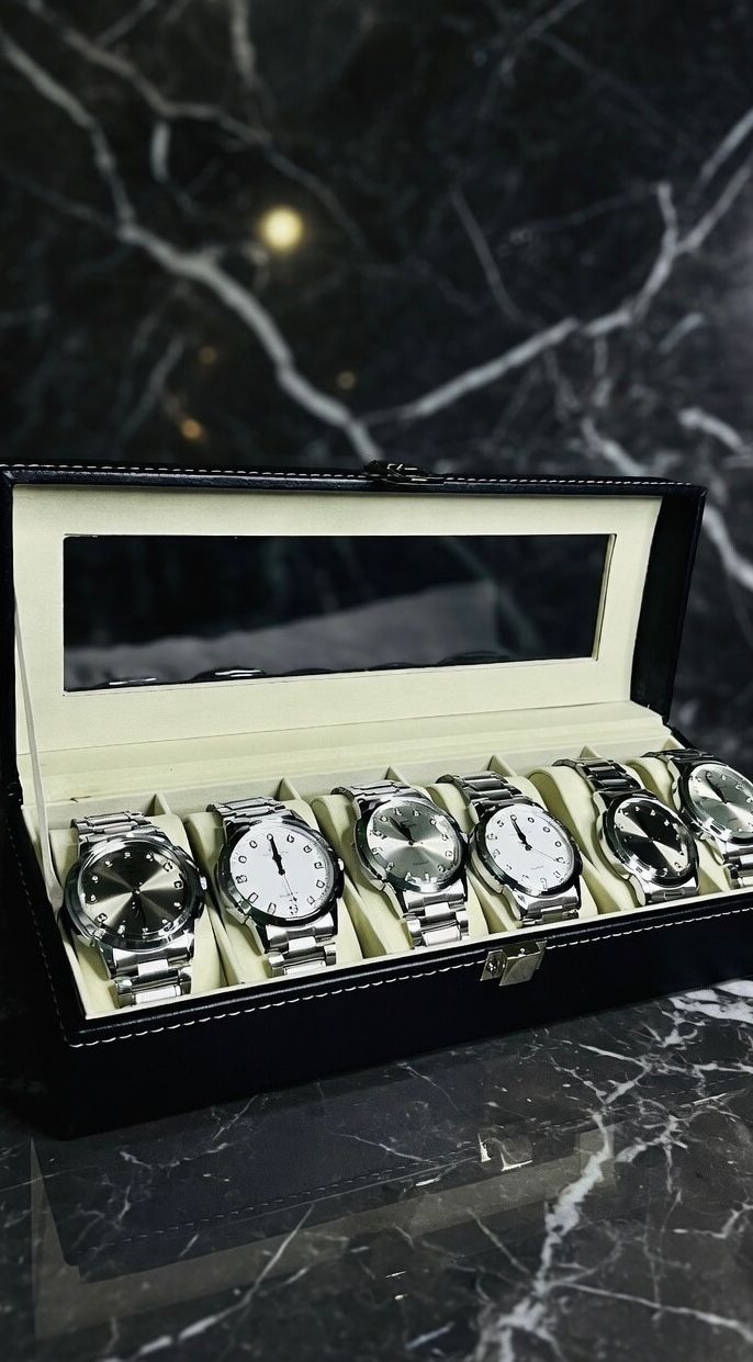 FIRE COLLECTION Men’s Diamond Dial Quartz Watch - Stainless Steel Bracelet (Silver/Gray or White Dial)
