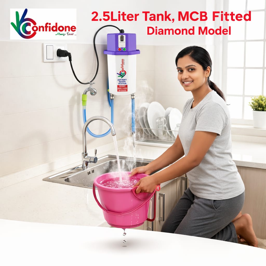 Confidone 2.5 L MCB fitted Instant Water heater