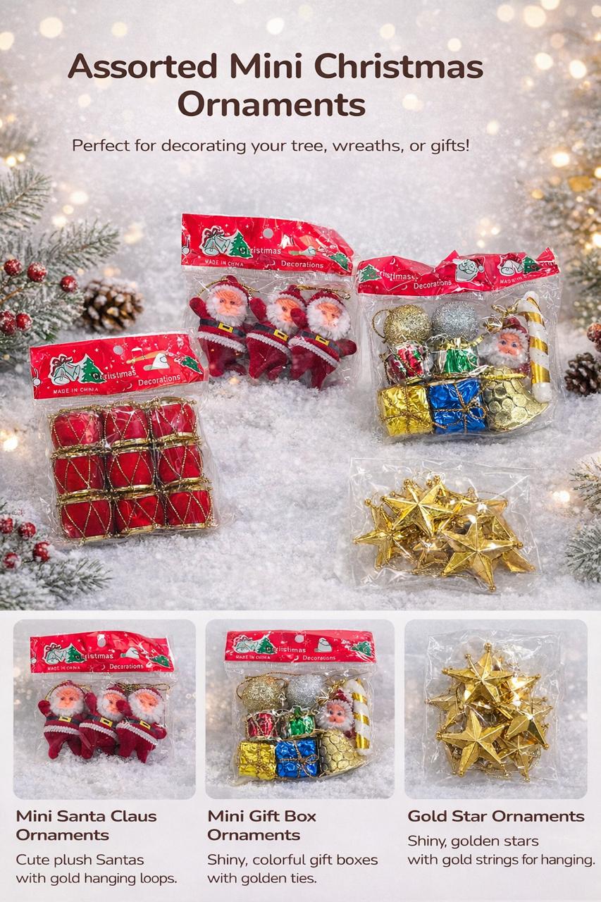 Assorted Mini Christmas Ornaments (4 Set)