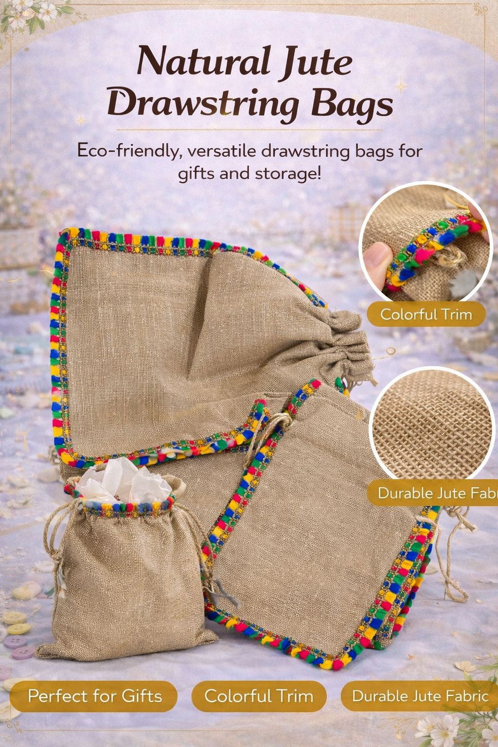 Natural Jute Bag (5 Bags)