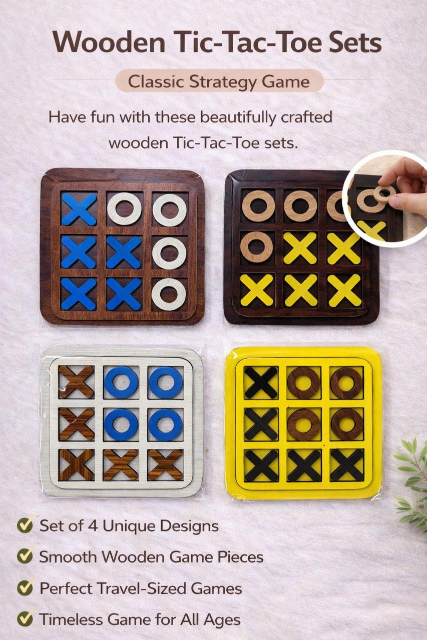Wooden Tic‑Tac‑Toe Small (2 Pieces)