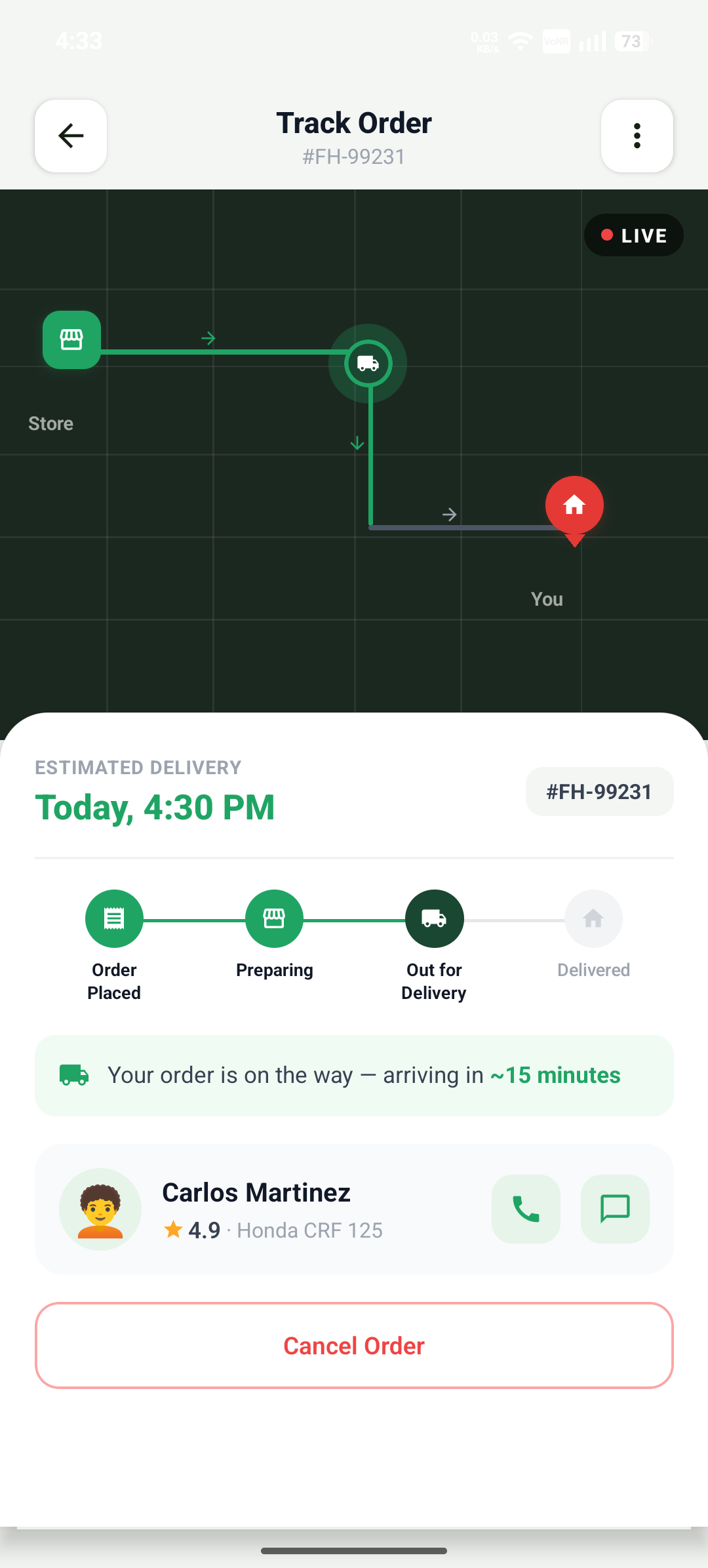 App screen